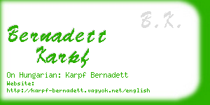 bernadett karpf business card